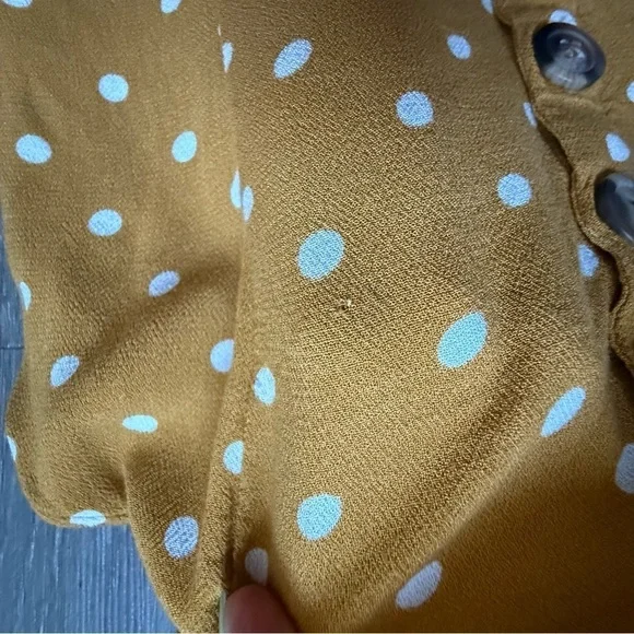 American Eagle Outfitters Mustard Polka Dot Romper - Picture 10 of 13
